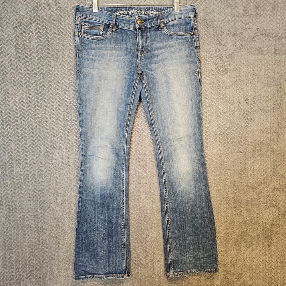 Express Jeans Womens 6r Blue Bootcut Stretch Denim Medium Wash Low Rise RN 55285